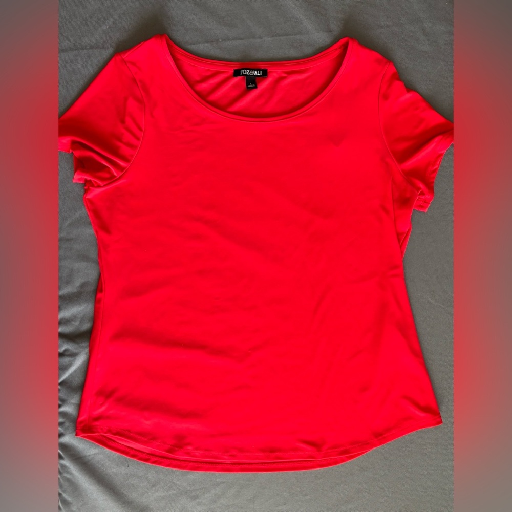 Roz & Ali Red Fitted Short Sleeve T-Shirt
